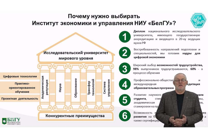 События НИУ «БелГУ» день открытых дверей института экономики и управления прошёл в дистанционном формате